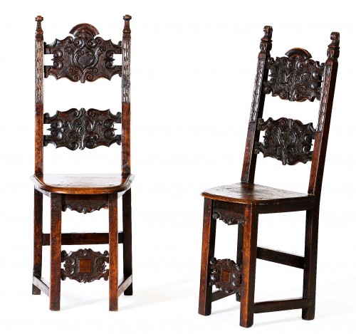 Pair of "Fratine" Chairs  Louis XIII  Early 17th century